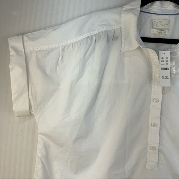 J. Crew White %100 Cotton Buttoned Pop Over Polo Shirt Relaxed Fit Plus Size XXL - Picture 5 of 7